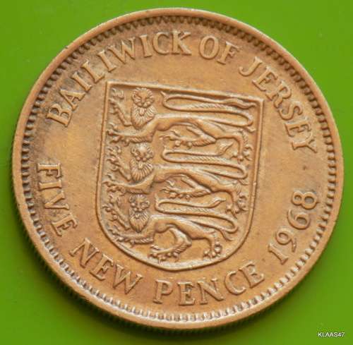 Jersey - 5 New Pence -1968