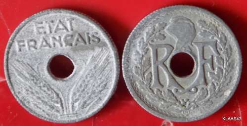 Old France CoinS - 1944 Vichy State - 10 Centimes - FRANCE WW2 - 10 centimes 1945 (ZINC)