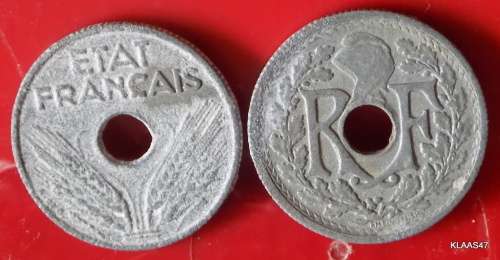 Old France CoinS - 1944 Vichy State - 10 Centimes - FRANCE WW2 - 10 centimes 1945 (ZINC)