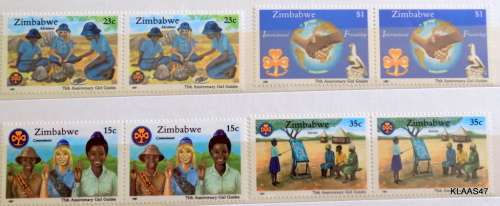 Zimbabwe - 1987 - 75th Anniv of Girl Guides of Zimbabwe - 2 Sets of 4 each - Mint