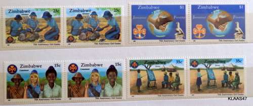 Zimbabwe - 1987 - 75th Anniv of Girl Guides of Zimbabwe - 2 Sets of 4 each - Mint