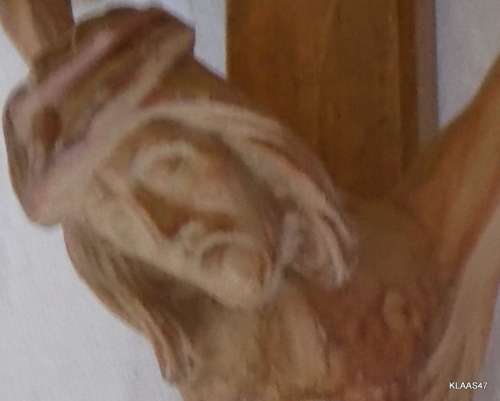 Vintage Wooden Cross Crucifix - Wall Hanging - 15.5cm Across - 40cm Down