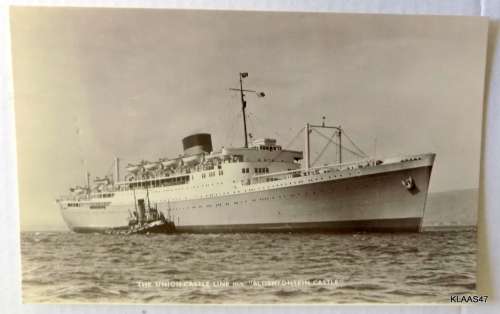 THE UNION-CASTLE LINE mv BLOEMFONTEIN CASTLE - POSTCARD