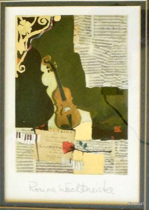 Rosina Wachtmeister - Violin - Framed size 36.5x30cm