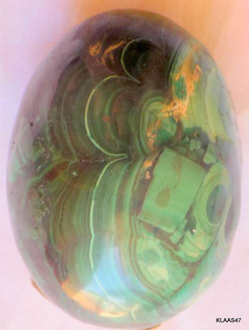 Polished Gem Stone Egg - 15.3cm Circumference - 6.3cm Long (Query Malachite)