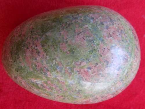 Polished Gem Stone Egg - 14.7cm Circumference - 6cm Long (Probably Unakite)
