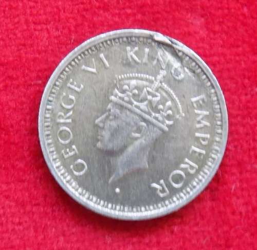 BRITISH INDIA - George VI - 1945 - 1/4 RUPEE (SILVER)