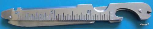 Vintage - Multi tool - Foreign - Stainless - File, opener, measure, screw driver, wire cutter