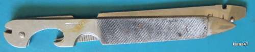 Vintage - Multi tool - Foreign - Stainless - File, opener, measure, screw driver, wire cutter
