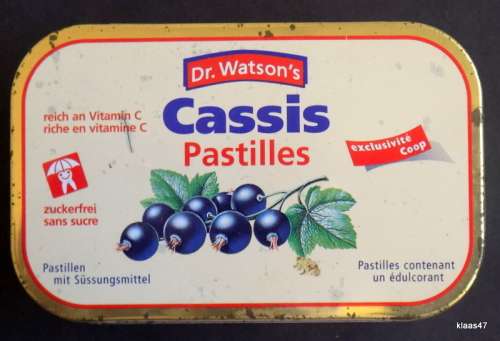 Dr Watson`s - Cassis Pastilles - Coop Schweiz, Basel - Empty Tin