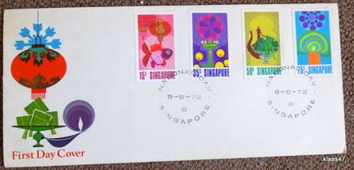Rep of Singapore -  National Day -  9-8-1972 -  First Day Cover