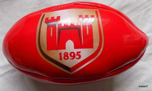 CASTLE LAGER - ADVERTISING - CHARLES GLASS 1895 - PVC - RUGBY BALL