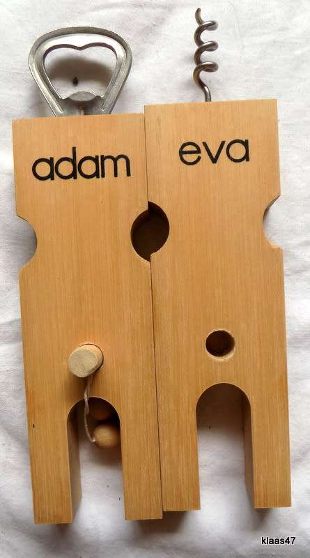 Adam and Eve - Novelty - Bottle Opener - Corkscrew - Vintage 1970`s