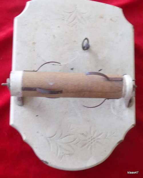 Vintage Wind Up Wooden Toilet Paper Holder Music Box - Working