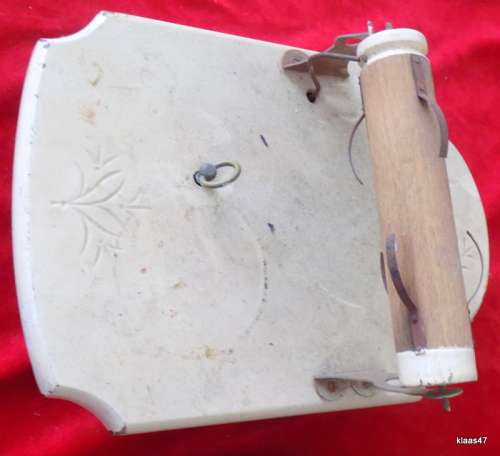 Vintage Wind Up Wooden Toilet Paper Holder Music Box - Working