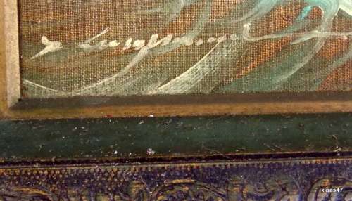 Tall Ship - Oil on board - Signed - Framed size 39x49cm - painting 35x45