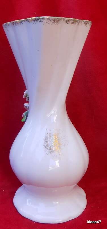 Pair of Vases with applied flowers.