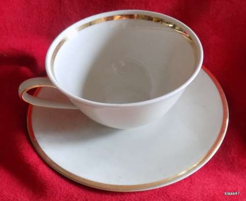 Hutschenreuther: Arzberg - White with Gold Trim - Cup and Saucer