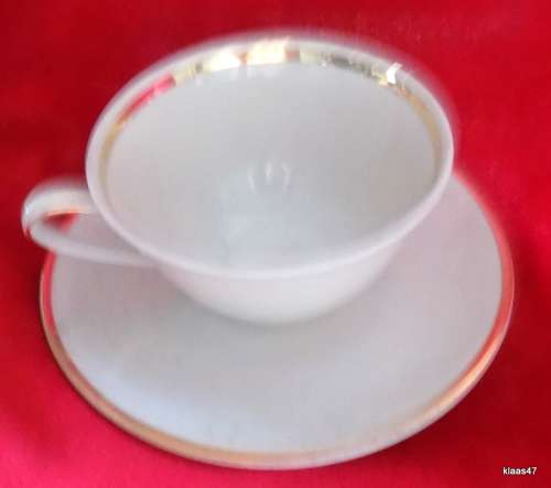 Hutschenreuther: Arzberg - White with Gold Trim - Cup and Saucer