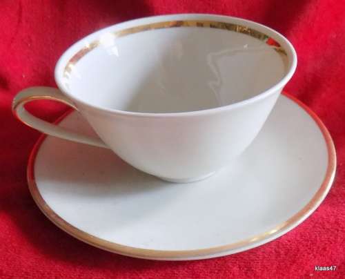 Hutschenreuther: Arzberg - White with Gold Trim - Cup and Saucer