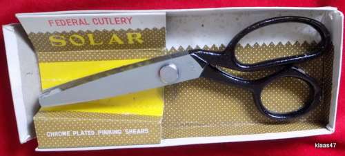Solar - Federal Cutlery - Chrome Plated 18cm Pinking Shears - In Box but no lid