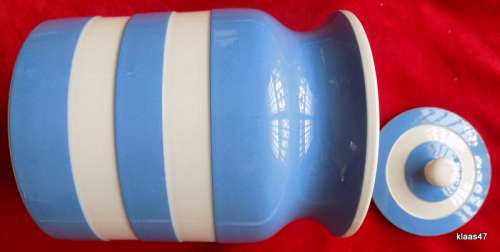 T.G. Green - Cornish Kitchen Ware - 15cm High Canister With Lid (Blue and White)