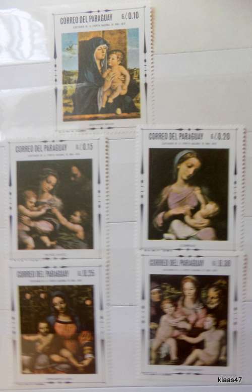 PARAGUAY - 1968 - Paintings - 5 unused stamps