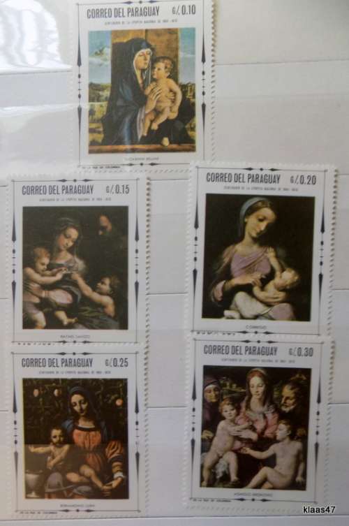 PARAGUAY - 1968 - Paintings - 5 unused stamps