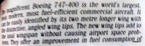 SAA/SAL Poster - Boeing 747-400 - 84x59.5cm (Smaller poster of inside Cockpit included 61X44cm)