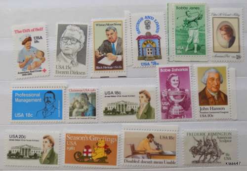 USA - Mixed Lot of 15 unused stamps