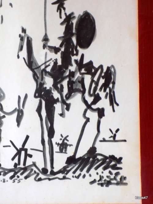 Don Quixote Sancho Panza - Pablo Picasso - Framed Print - Framed size 45x56cm - Picture 33x43cm
