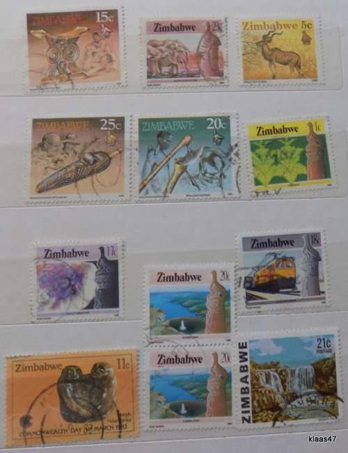Zimbabwe - Mixed Lot of 12 Used stamps