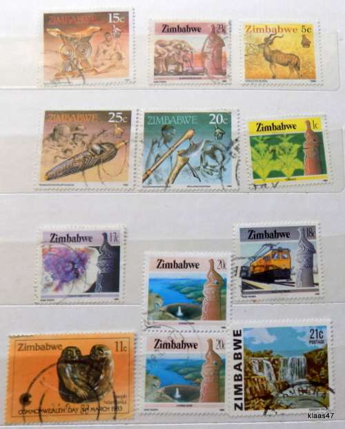 Zimbabwe - Mixed Lot of 12 Used stamps