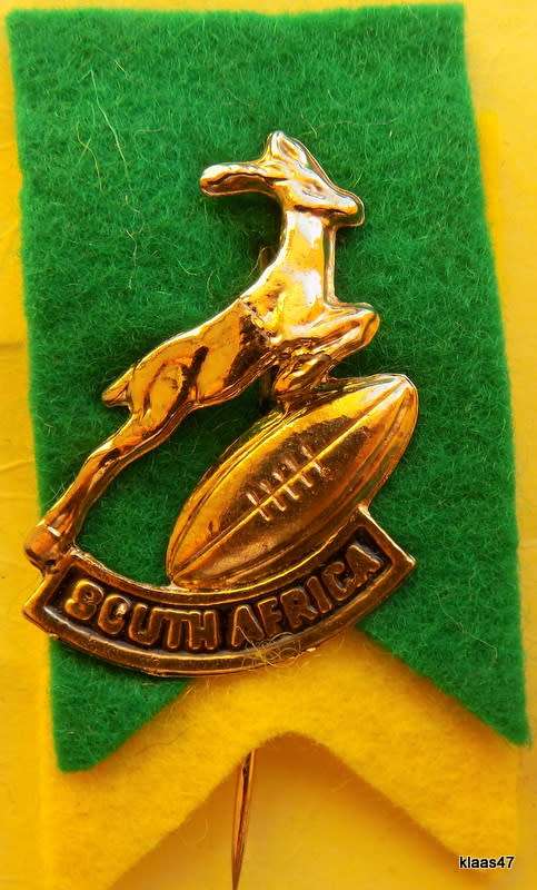 Vintage South Africa Springbok Rugby stick pin badge