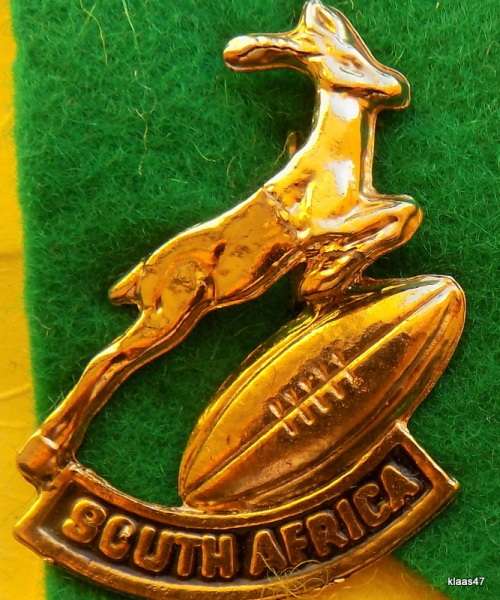 Vintage South Africa Springbok Rugby stick pin badge