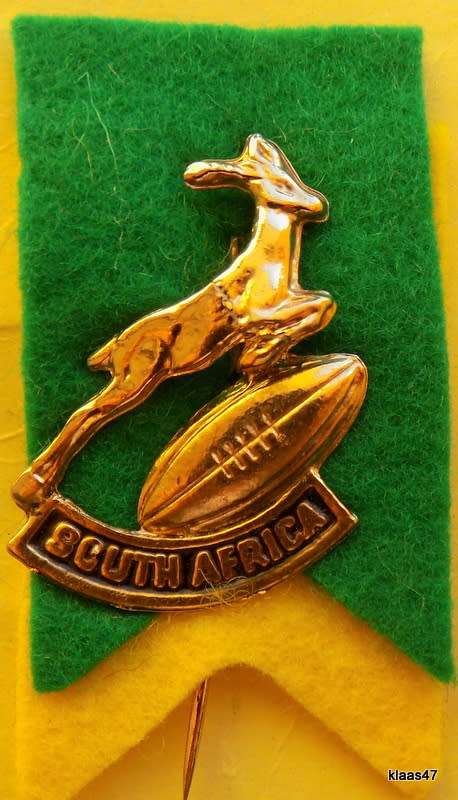 Vintage South Africa Springbok Rugby stick pin badge