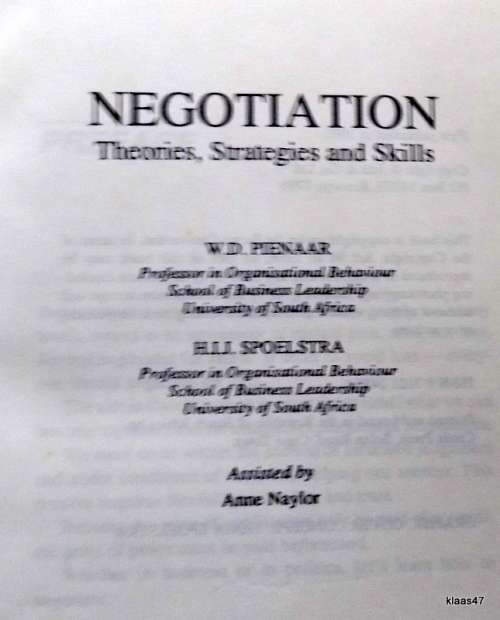 Negotiation - Wynand Pienaar, Manie Spoelstra - Hardcover 1991