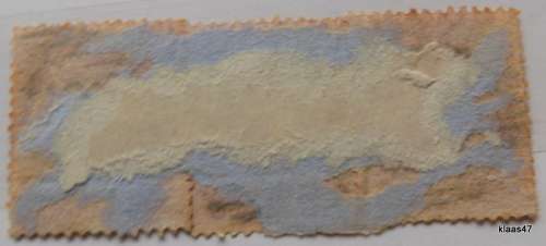 GB - One Penny - Red - Three Used stamps still on paper.