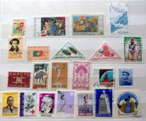 World Mix - Lot of  22 Used and Unused stamps (some hinged)