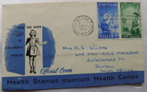 New Zealand - Official Cover - 1958 - Health Issue - Health Camps