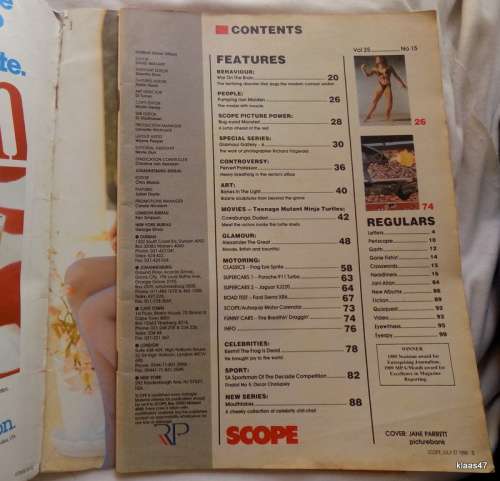Vintage Scope - Vol 25 No 15 - July 1990 - Cover is loose - Complete with Centrefold