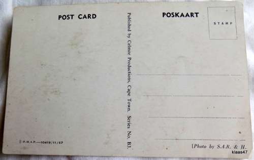 Cape Town (Central) - Postcard - Series No. B3 - Photo S.A.R.andH.
