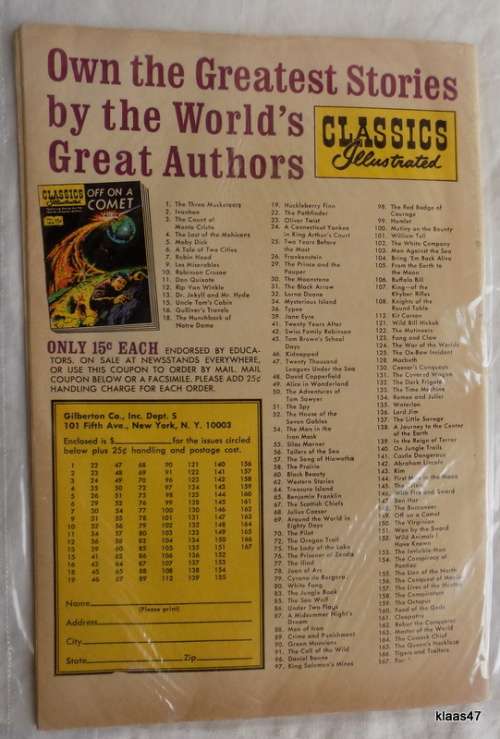 Classics Illustrated - No. 47 - 1966 - 20,000 Leagues Under the Sea - Jules Verne