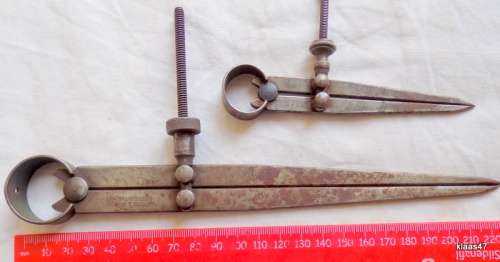 Vintage Dividers - Moore and Wright - Sheffield England - 12cm Long and 23cm Long
