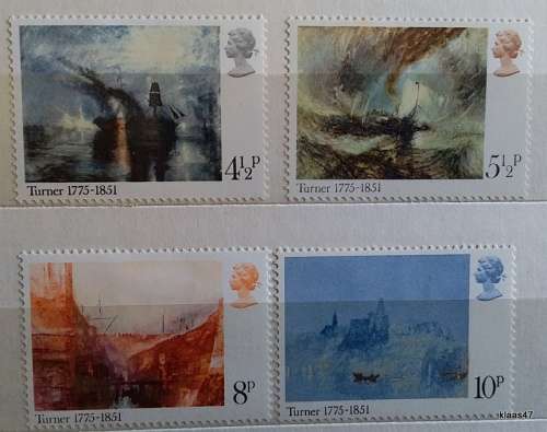 GB - 1975 - Turner Paintings - Set of 4 Unused stamps