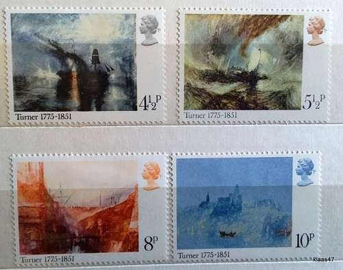 GB - 1975 - Turner Paintings - Set of 4 Unused stamps