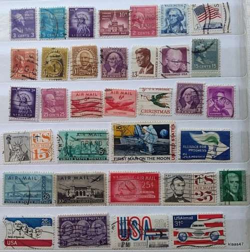 USA - Mixed Lot of 34 Used (some hinged) stamps