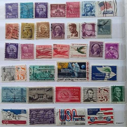 USA - Mixed Lot of 34 Used (some hinged) stamps