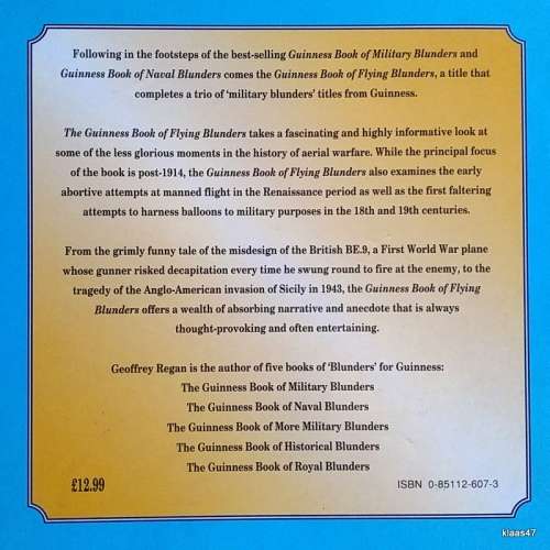 Flying Blunders - Geoffrey Regan - The Guinness Book (Paperback)
