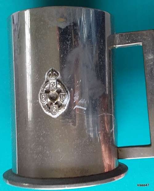 Vintage - 1940`s - Royal Elect. and Mech. Engineers - Metal plated tankard - 12.5cm High 8.5cm Diam